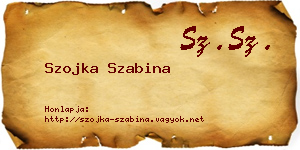 Szojka Szabina névjegykártya